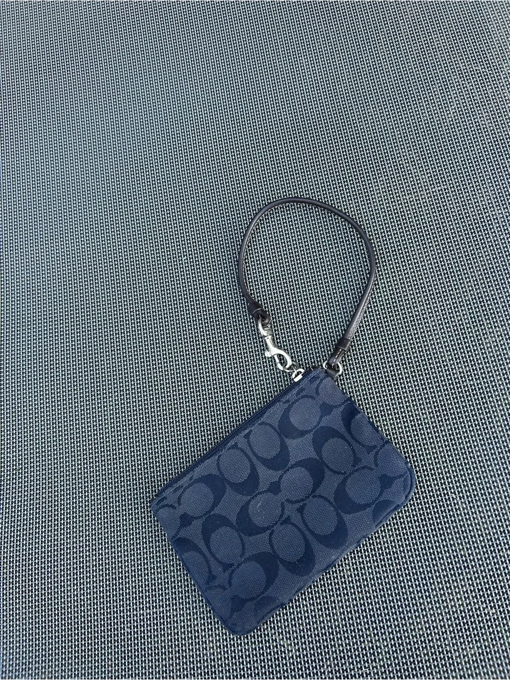 Navy coach wristlet spring, summer, wallet, purse, casual‎ little leather brown